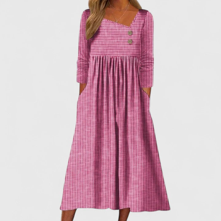 Valantomode | Chic Midi Dress Perfect for Formal Events and Gatherings