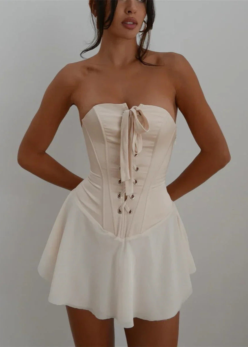 Valantomode | Elegant Sleeveless Corset Mini Dress for Stylish Women