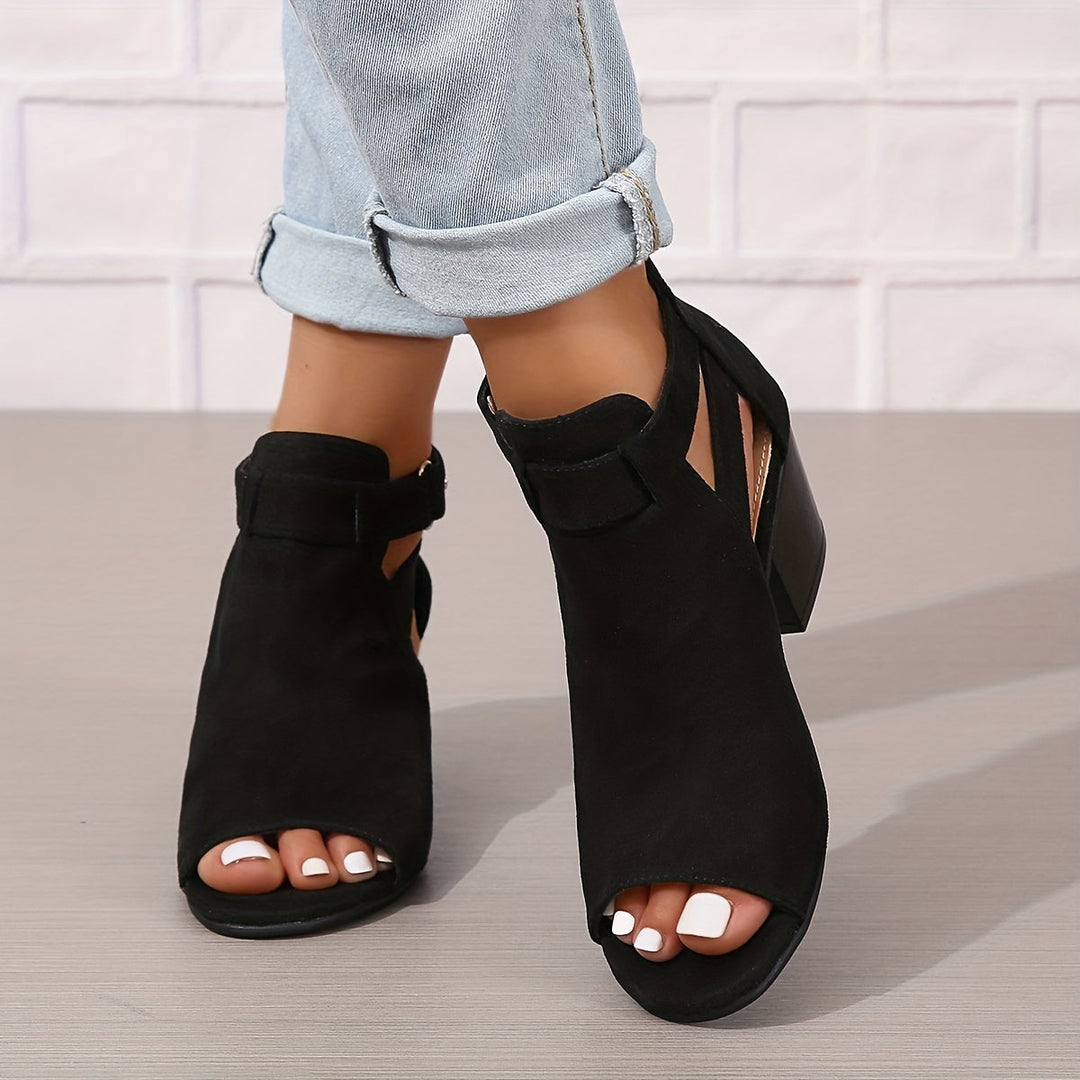 Valantomode | Women's Block Heel Sandals – Open Toe, Chic & Comfortable