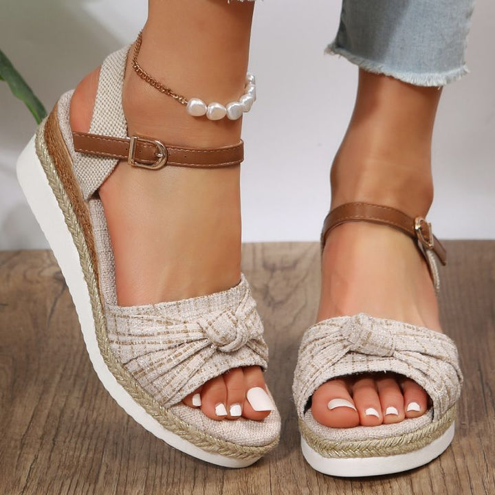 Valantomode | Women's Wedge Sandals - Espadrille Design & Comfort