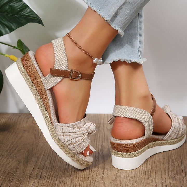 Valantomode | Women's Wedge Sandals - Espadrille Design & Comfort