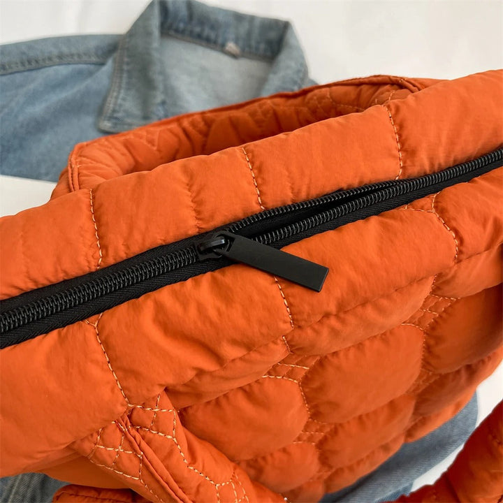 Valantomode | The Veridian Cubic Garrison – Women's Premium Boxy Quilted Puffer Tote