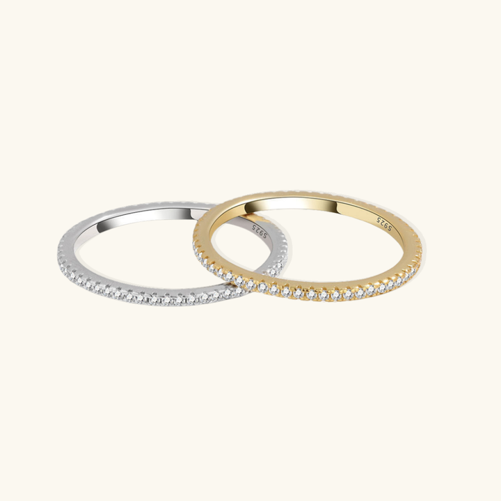 Valantomode | Gold Plated Slim CZ Ring for Women