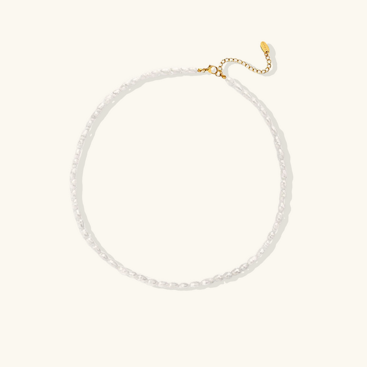Valantomode | Plated Freshwater Pearl Necklace with Serial Organic Structuralism