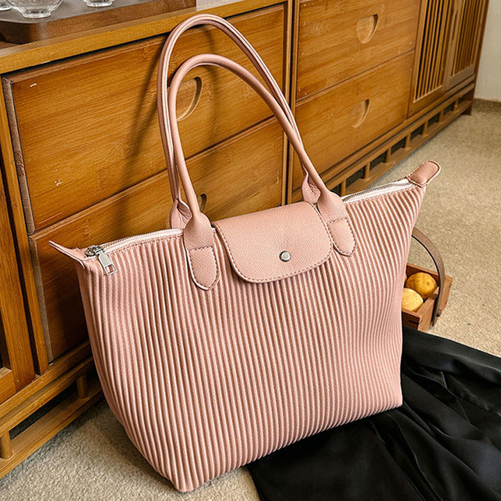 Valantomode | The Pleated Garrison – Women's Premium Architectural Top-Handle Tote