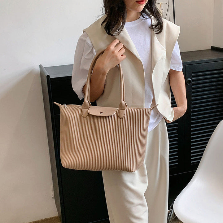 Valantomode | The Pleated Garrison – Women's Premium Architectural Top-Handle Tote