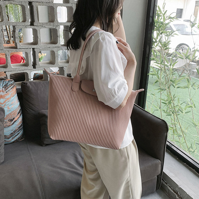 Valantomode | The Pleated Garrison – Women's Premium Architectural Top-Handle Tote