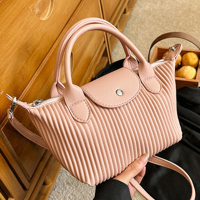 Valantomode | The Pleated Garrison – Women's Premium Architectural Top-Handle Tote