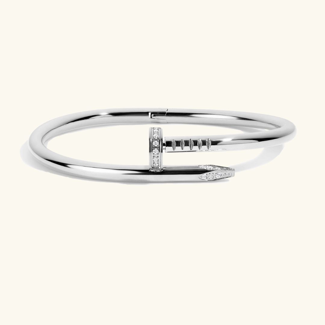 Valantomode | Gold Plated Industrial Nail Bangle for Women