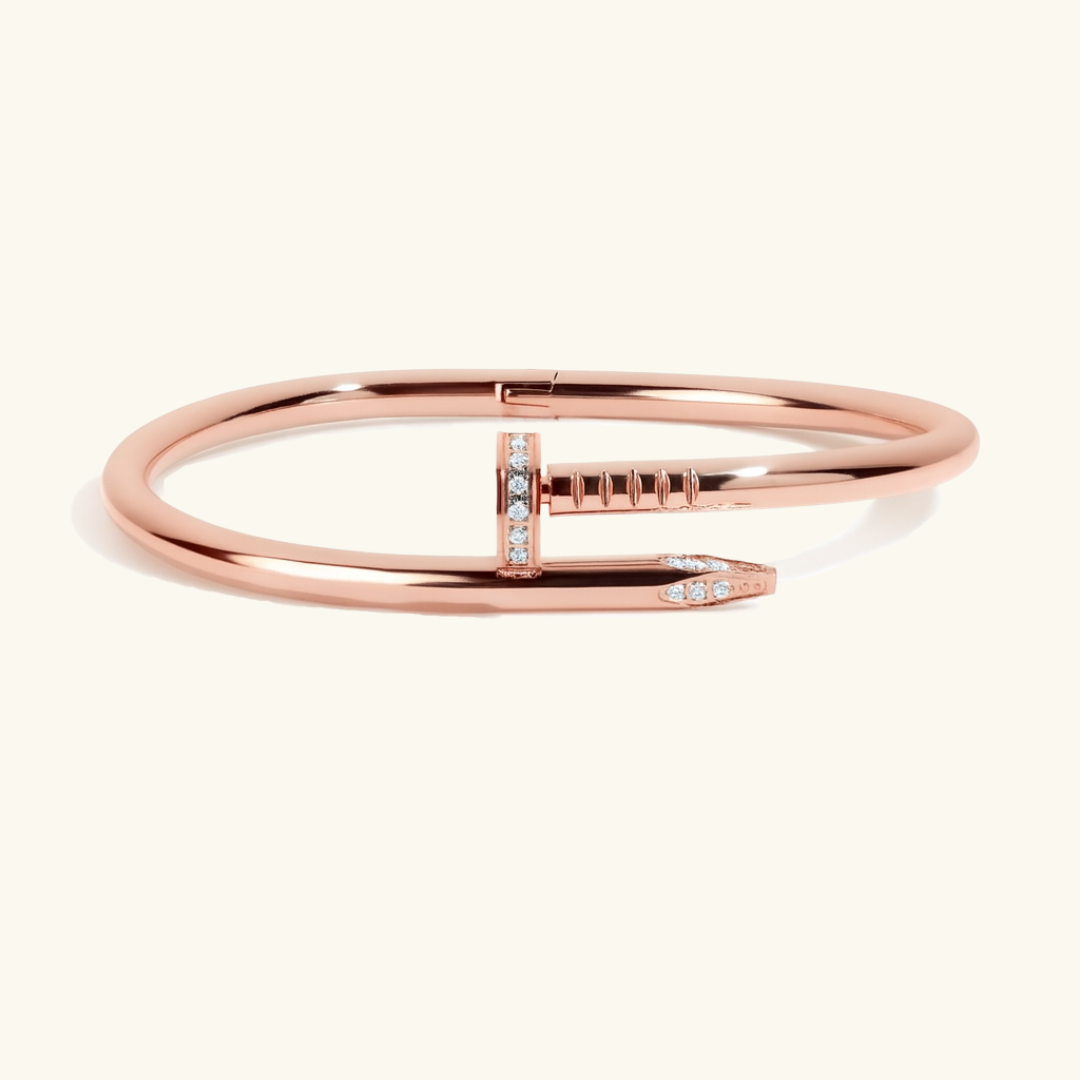 Valantomode | Gold Plated Industrial Nail Bangle for Women