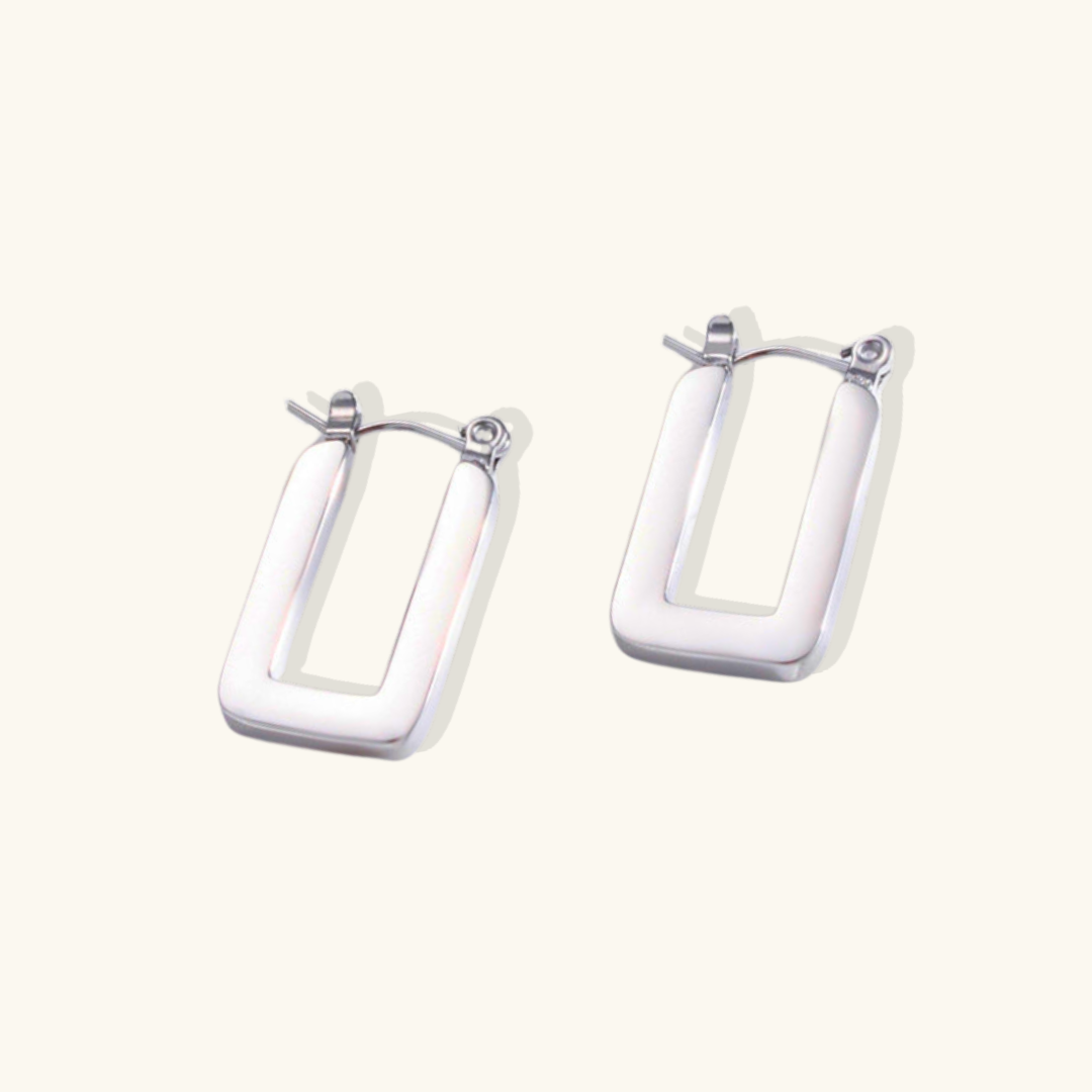 Valantomode | Plated Rectangular Monolithic Earrings with High-Polish Mirror Finish