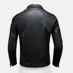 ValantoMode | Men’s Black Leather Coat – Modern Fit