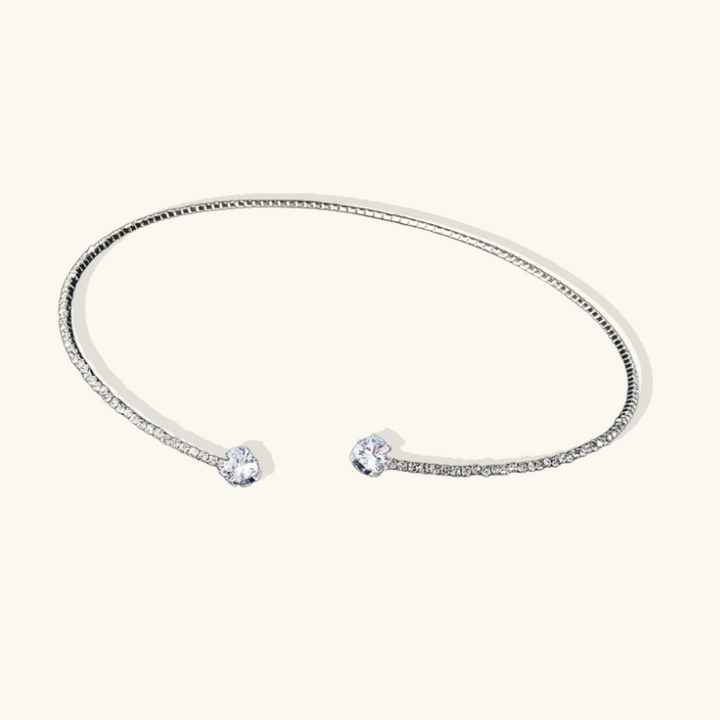 Valantomode | Gold Plated Heart Cut Diamond Simulant Choker for Women