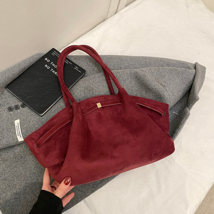 Valantomode | Velvet Horizon Garrison – 46cm Premium Vegan Suede Oversized Business Tote