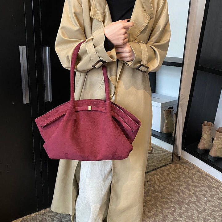 Valantomode | Velvet Horizon Garrison – 46cm Premium Vegan Suede Oversized Business Tote