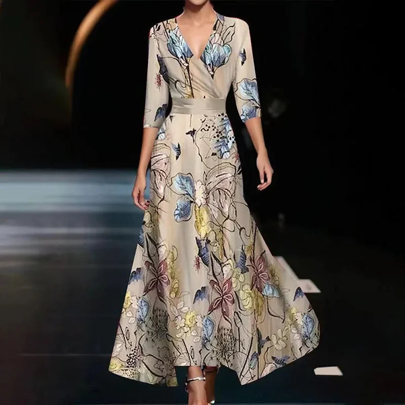 Valantomode | Trendy Floral Maxi Dress Perfect for Summer Events