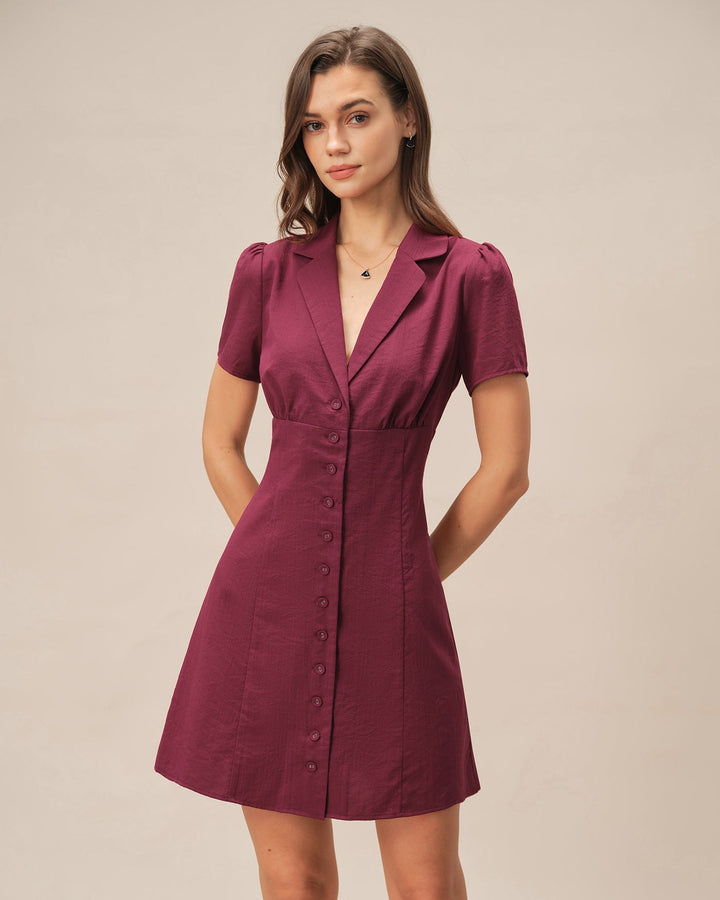 Valantomode | Stylish V-neck Mini Dress for Women with Elegant A-line Design
