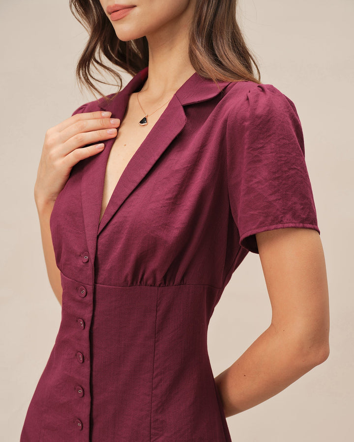 Valantomode | Stylish V-neck Mini Dress for Women with Elegant A-line Design