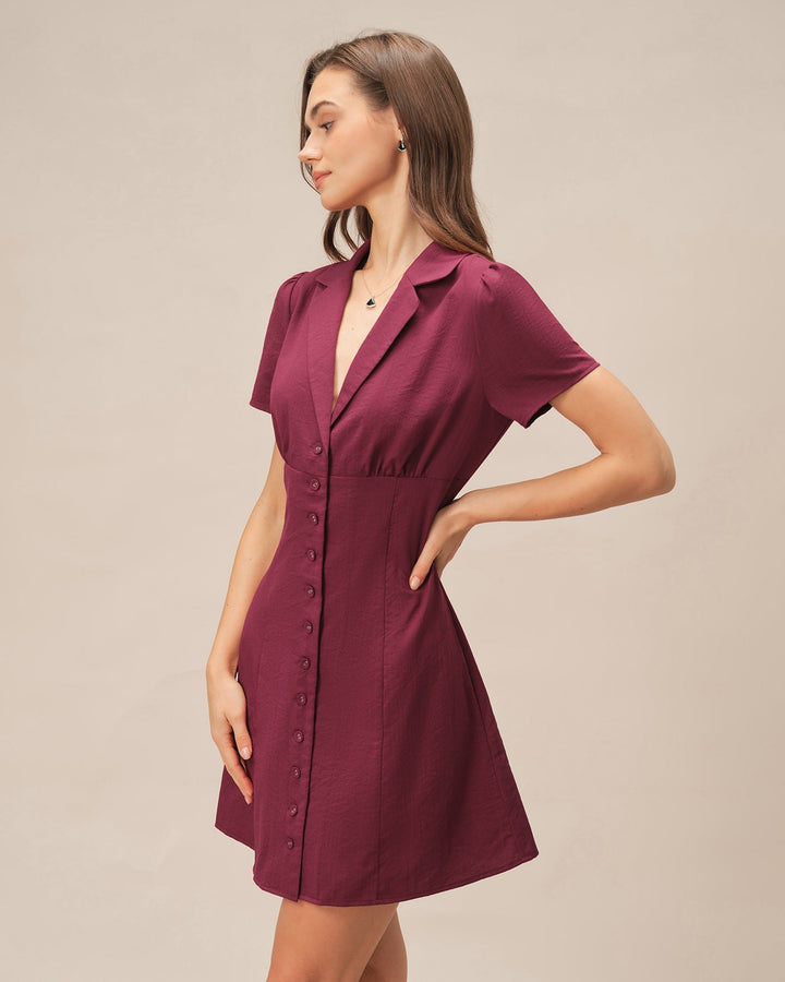 Valantomode | Stylish V-neck Mini Dress for Women with Elegant A-line Design
