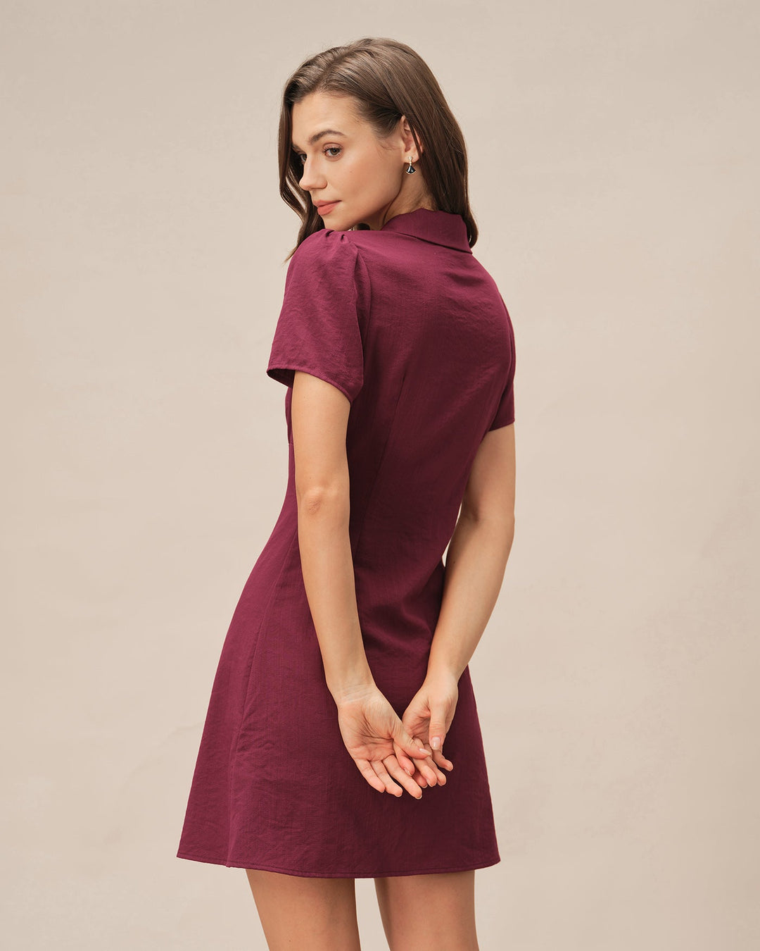 Valantomode | Stylish V-neck Mini Dress for Women with Elegant A-line Design
