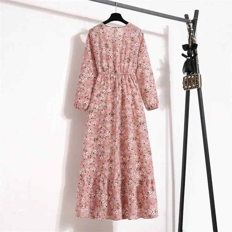 Valantomode | Beautiful Long Summer Dress with Floral Print for Women