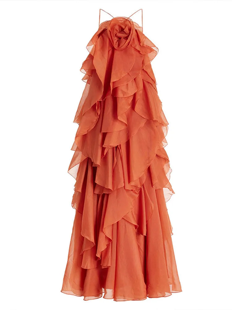 Valantomode | Layered Ruffle Maxi Dress for Effortless Elegance