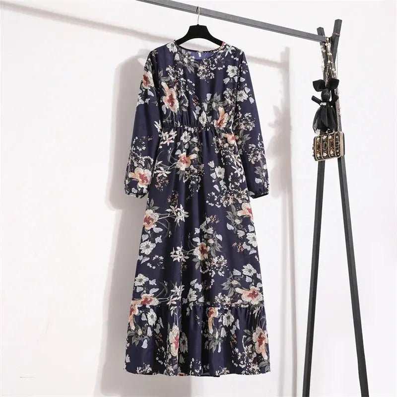 Valantomode | Beautiful Long Summer Dress with Floral Print for Women