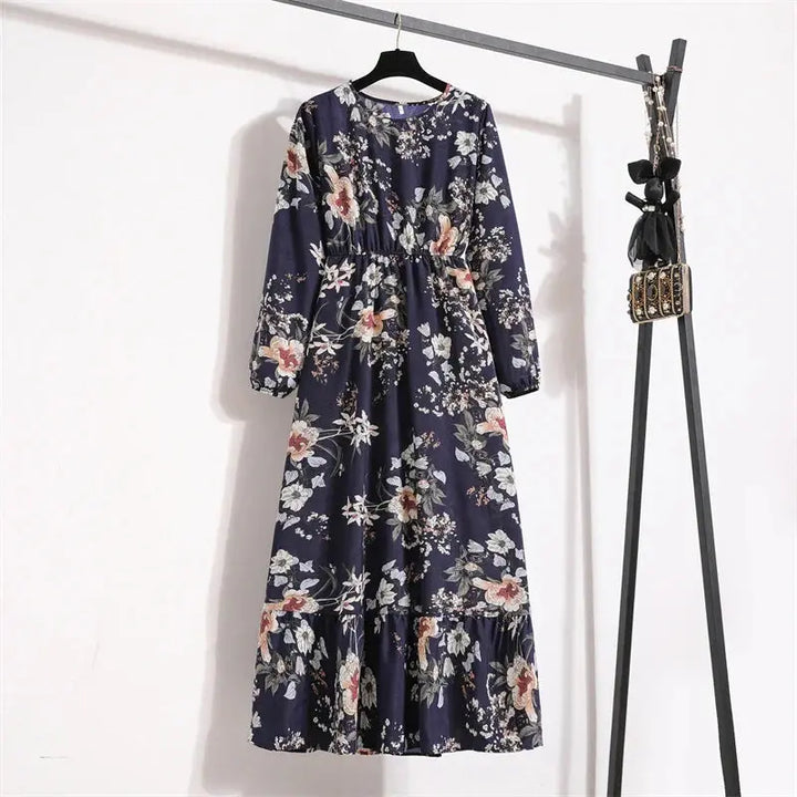 Valantomode | Beautiful Long Summer Dress with Floral Print for Women