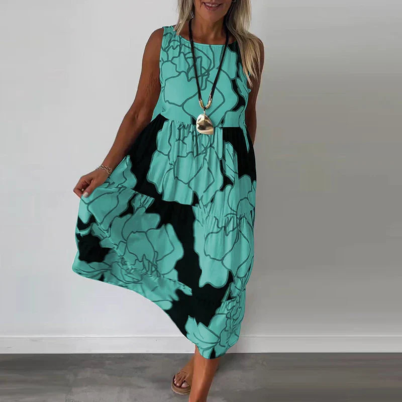 Valantomode | Maxi Dress - Sleeveless Design