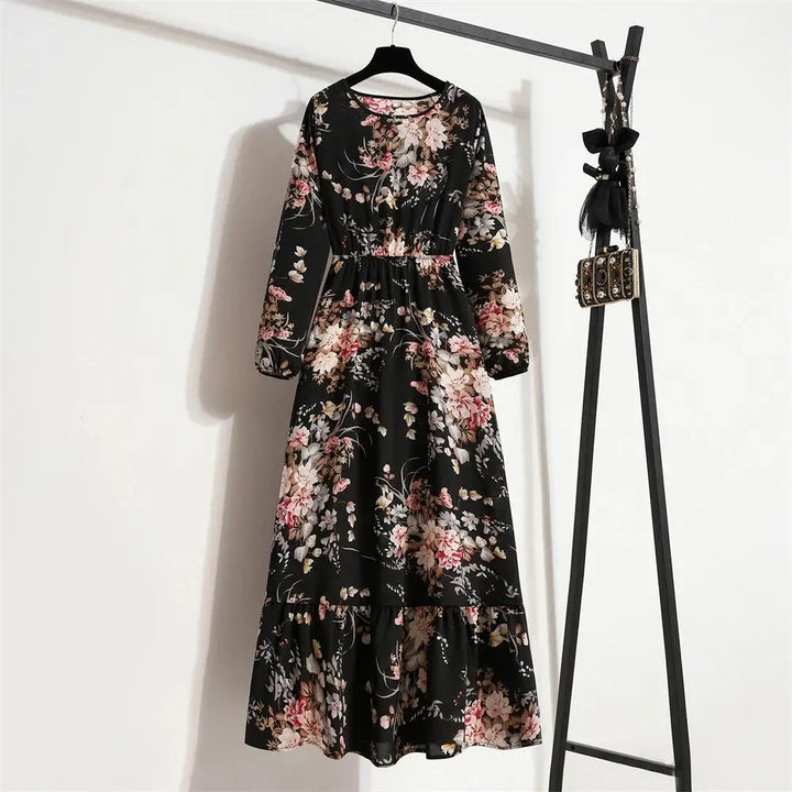 Valantomode | Beautiful Long Summer Dress with Floral Print for Women