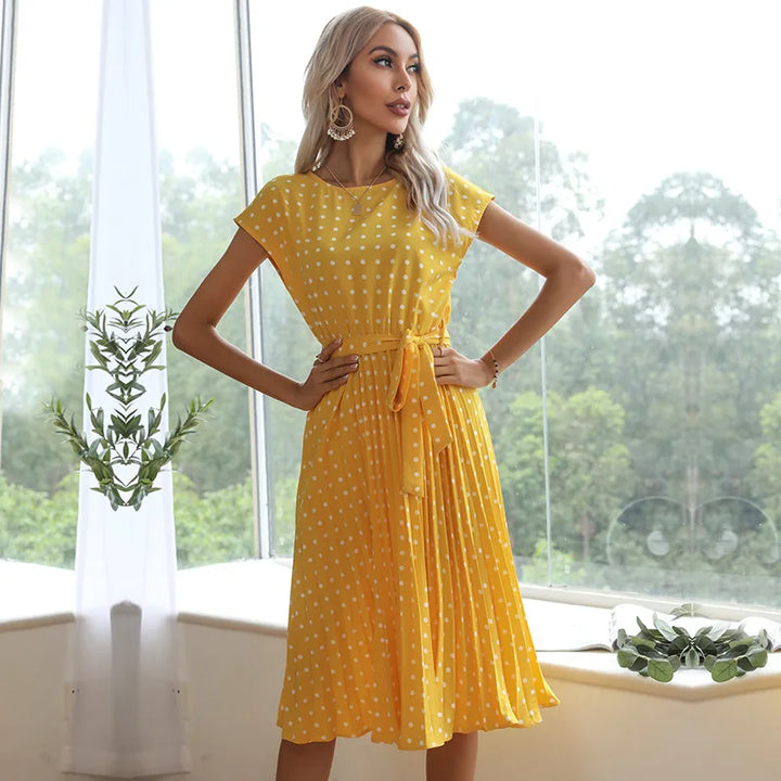 Valantomode | Dress with Polka Dot Pattern