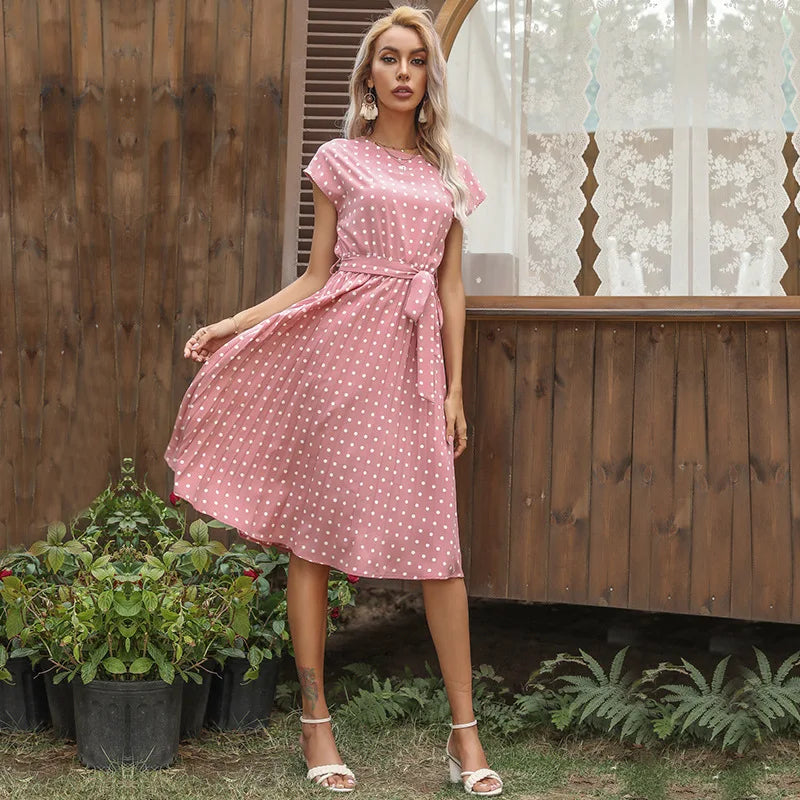 Valantomode | Dress with Polka Dot Pattern