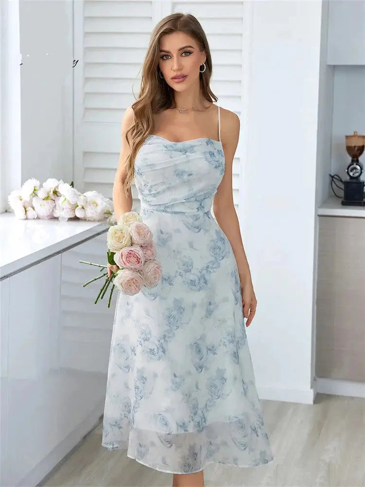 Valantomode | Backless Floral Summer Dress for Women’s Casual Outings