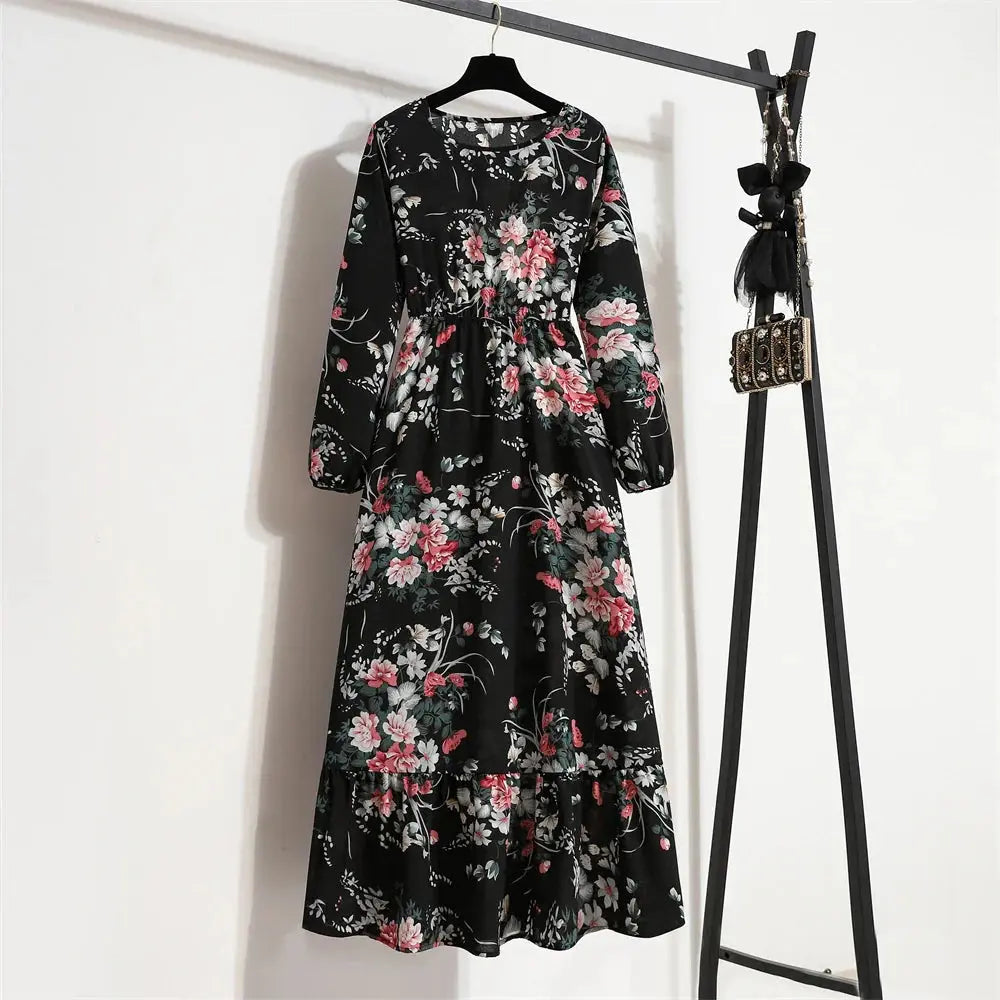 Valantomode | Beautiful Long Summer Dress with Floral Print for Women