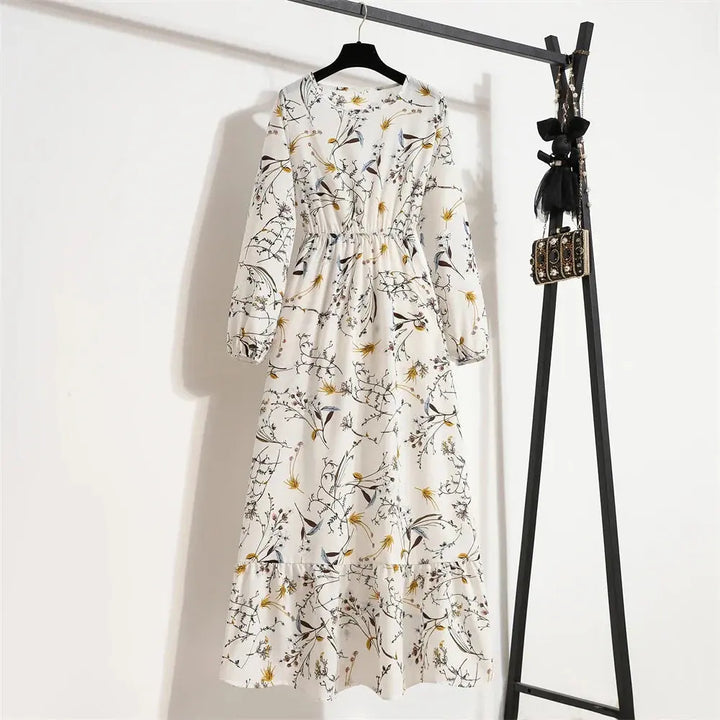 Valantomode | Beautiful Long Summer Dress with Floral Print for Women