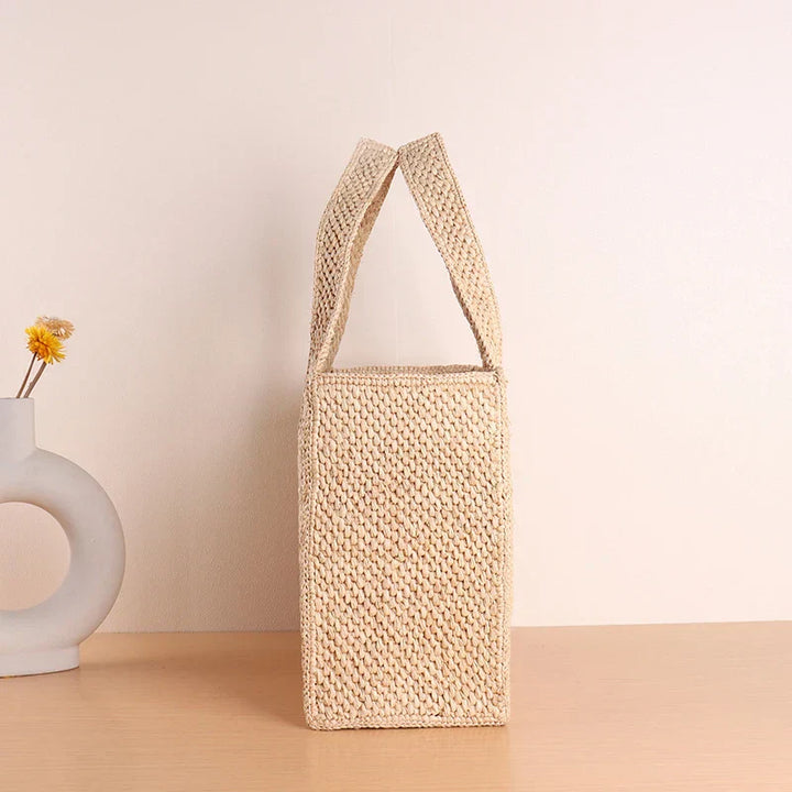 Valantomode | Chic Woven Raffia Beach Bag for Stylish Summer Outings