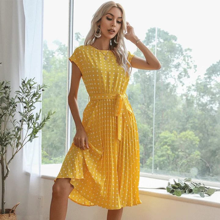 Valantomode | Dress with Polka Dot Pattern