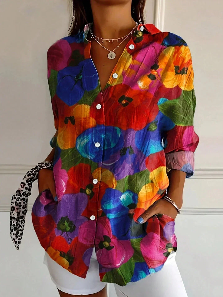 Valantomode | Blouse with Vibrant Pattern