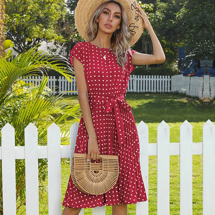 Valantomode | Dress with Polka Dot Pattern