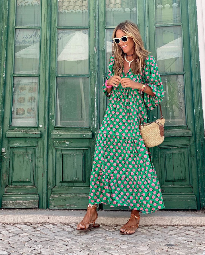 Valantomode | Chic Geometric Maxi Skirt for Stylish Women