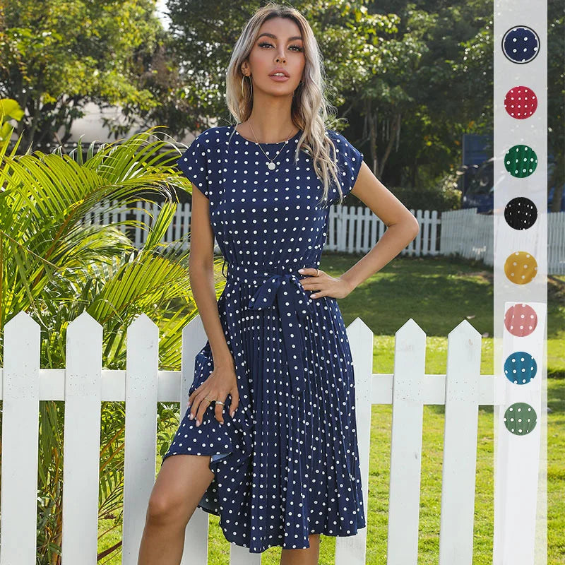 Valantomode | Dress with Polka Dot Pattern