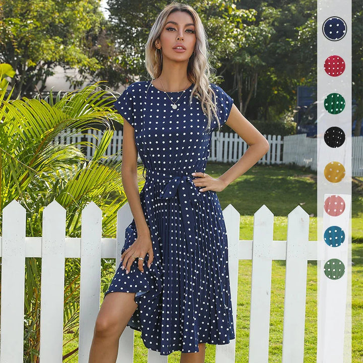 Valantomode | Dress with Polka Dot Pattern