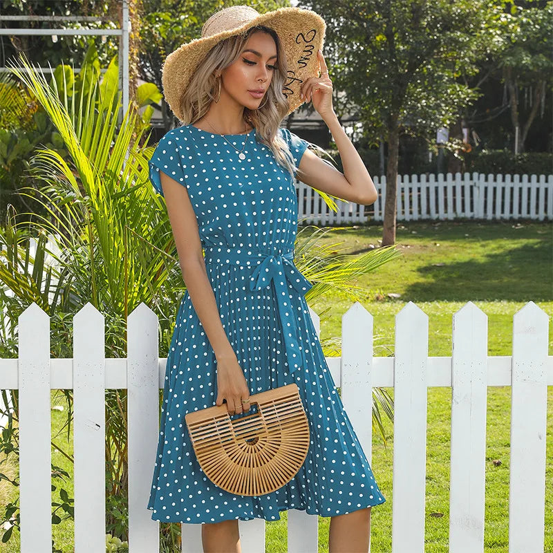 Valantomode | Dress with Polka Dot Pattern
