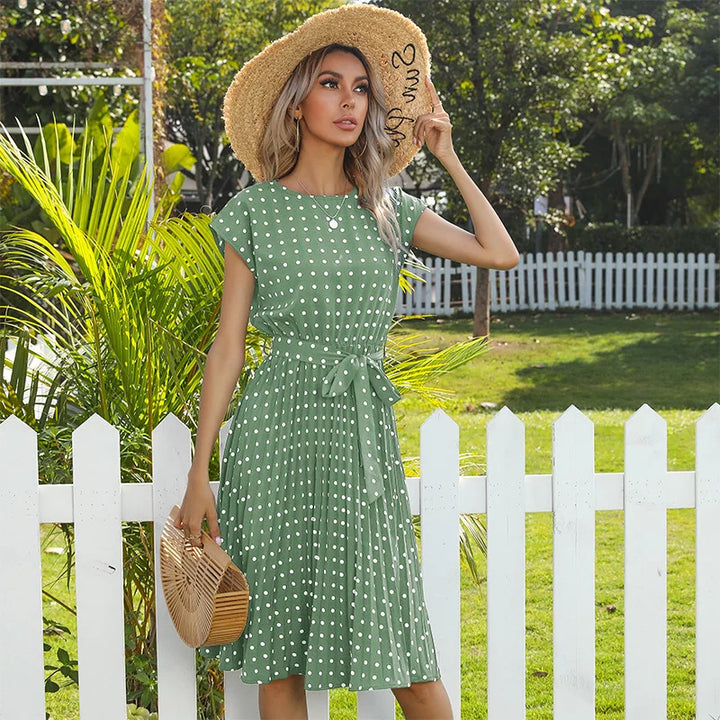 Valantomode | Dress with Polka Dot Pattern