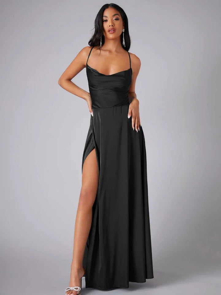 Valantomode | Gorgeous Satin Maxi Dress for Effortless Elegance