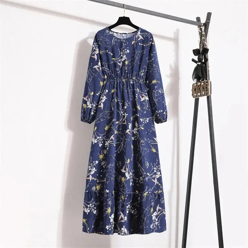 Valantomode | Beautiful Long Summer Dress with Floral Print for Women