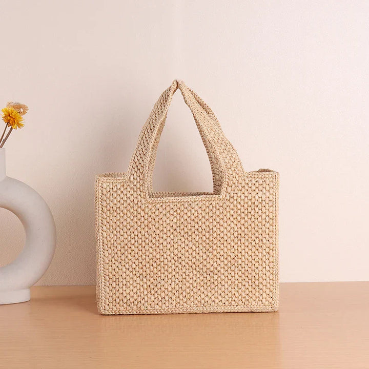 Valantomode | Chic Woven Raffia Beach Bag for Stylish Summer Outings