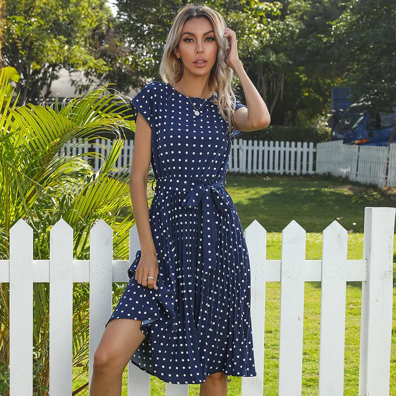 Valantomode | Dress with Polka Dot Pattern