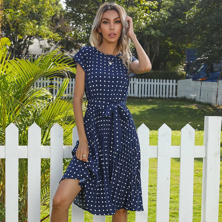 Valantomode | Dress with Polka Dot Pattern