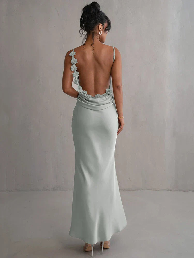Valantomode | Open Back Maxi Dress for Effortless Elegance